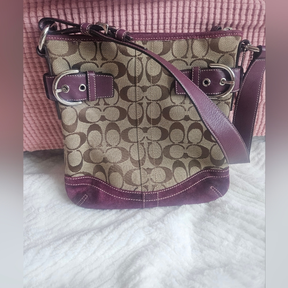 Coach 3577 Signature Jaquard Monogram Logo Shoulder Bag - Picture 3 of 17